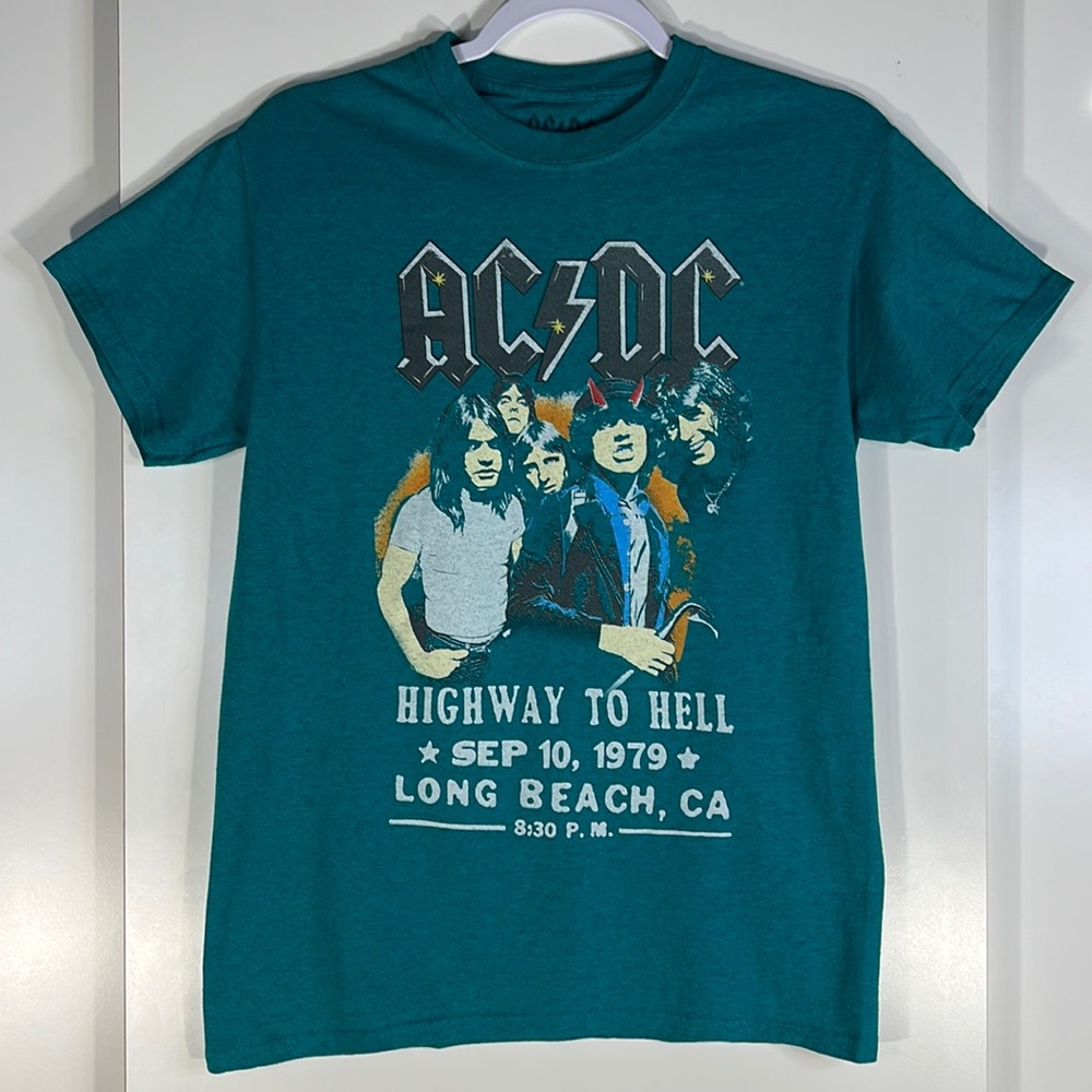 ACDC teal blue green rocker T-shirt